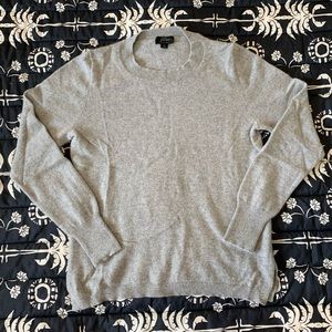 J. Crew | Cashmere slim-fit crewneck sweater | Light heather grey | Size S